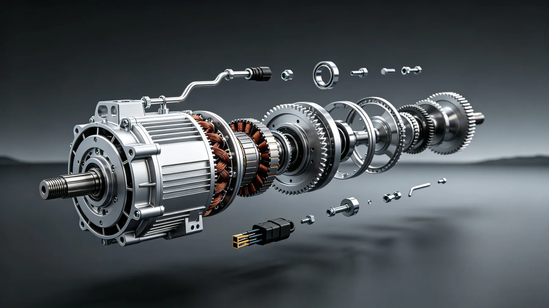 Elektromotor des eVOXX in Einzelteilen